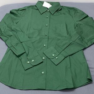 NWT olive green button down shirt size small
